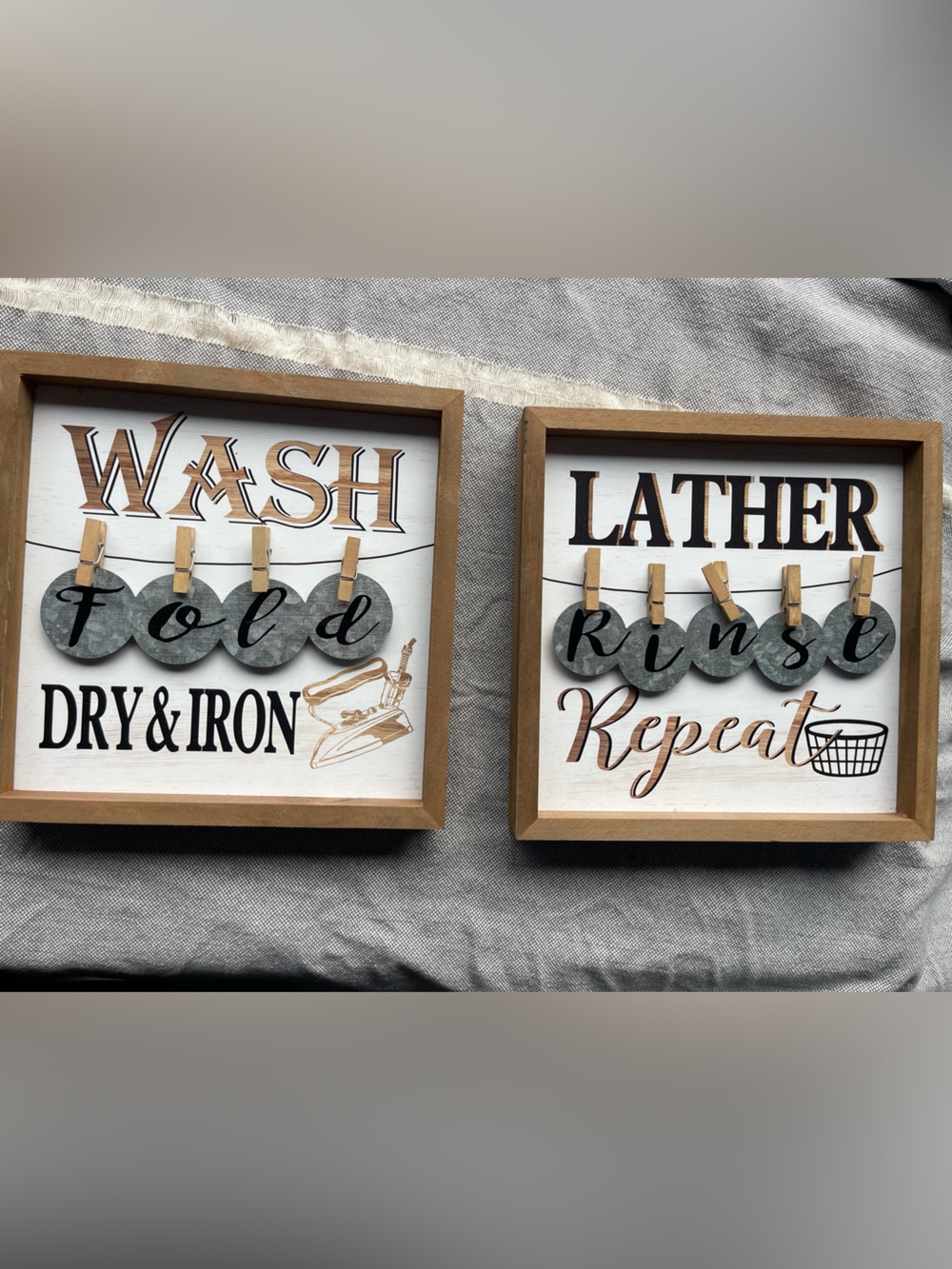 Rustic Gray and Tan Farmhouse Wall Decor Clip Frame